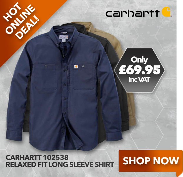 Carhartt 102538 Rugged Professional Shirt Long Sleeve - Loose Fit HOT ONLINE DEAL!